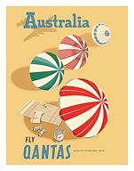 Australia - Fly Qantas - Australia’s International Airline - c. 1950 - Fine Art Prints & Posters