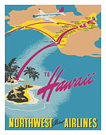 To Hawaii - Northwest Orient Airlines - c. 1930's - Fine Art Prints & Posters