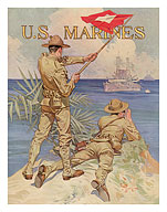 U.S. Marines - Soldiers of the Sea - c. 1918 - Giclée Art Prints & Posters