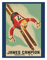 James Campion Clothing - Hanover, New Hampshire - Skiing - c. 1930's - Fine Art Prints & Posters