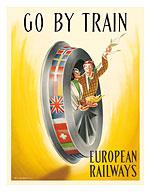 European Railways - Go By Train - c. 1953 - Fine Art Prints & Posters