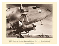 Douglas DC-3's - Union Air Terminal, Burbank, California 1935 - United Air Lines - Giclée Art Prints & Posters