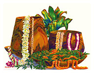 A Gift of Lei - Hawaiian Leis, Koa Wood Bowls, Ti Leaves - Fine Art Prints & Posters