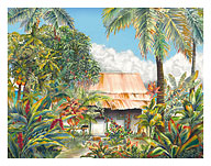 Banana Patch Heaven - Hawaiian Beach House (Hale) - Fine Art Prints & Posters