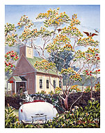 Golden Lehua Tree - Hawaiian Ohia with Yellow Blossoms (Lehua Mamo) - Fine Art Prints & Posters