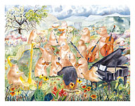 Little Orchestra Prairie - Musical Prairie Dogs - Fine Art Prints & Posters