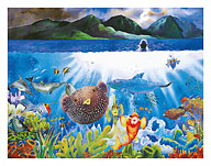 Passion Moon - Hawaiian Puffer Fish ('o'opu hue) - Fine Art Prints & Posters