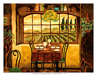 Romantic Dinner in Tuscany - Italy - Italian Villa - Fine Art Prints & Posters