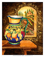 Italian Earth Vase - Tuscany Italy - Italian Villa, Vineyards - Fine Art Prints & Posters