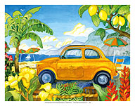 Little Cinquecento - Fiat Auto - Tropical Beach Paradise - Hawaii - Hawaiian Islands - Fine Art Prints & Posters