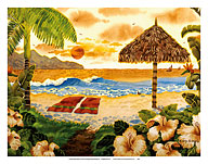 Two Towels - Beach Ocean View - Hawaii - Hawaiian Islands - Fine Art Prints & Posters