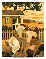 Craftsman Cottage By the Sea - Calla Lilies - Fine Art Prints & Posters