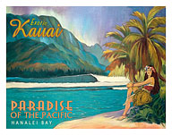 Exotic Kauai, Hawaii - Paradise of the Pacific - Hanalei Bay - Giclée Art Prints & Posters
