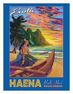 Exotic Haena Beach - Kauai Hawaii - Bali Hai, Makana Mountain - Giclée Art Prints & Posters