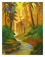 Hawaii - Mystical Land of Waterfalls - Giclée Art Prints & Posters