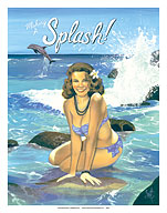 Making a Splash - Tropical Pin-up Girl - Fine Art Prints & Posters