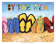 By the Sea - Beach Flip Flops - Fine Art Prints & Posters