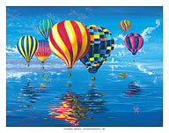 Come Sail Away - Hot Air Balloons over the Ocean - Fine Art Prints & Posters