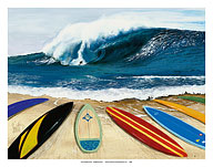 Wait Your Turn - Big Wave Surfer - Surfboard Art - Fine Art Prints & Posters