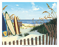 Beach Access - Surfboard Art - Fine Art Prints & Posters