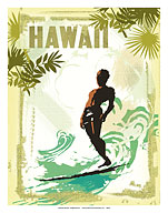 Hawaii - Surfer On Wave - Soul Arch - Giclée Art Prints & Posters