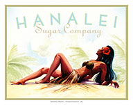 Hanalei Sugar Company - Kauai, Hawaii - Hula Girl - Giclée Art Prints & Posters