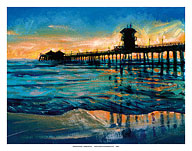 Huntington Beach Pier, California Sunset - Fine Art Prints & Posters
