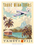 Tahiti, Fiji Islands - Trade Wind Tours - Giclée Art Prints & Posters