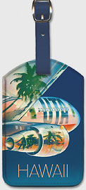 Union de Transports Aeriens (UTA) - Hawaii, Le Pacifique (The Pacific) - Hawaiian Leatherette Luggage Tags