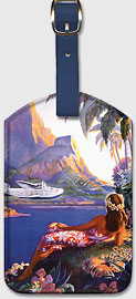 Fly to the South Seas Isles - Hawaiian Leatherette Luggage Tags