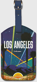 Fly to Los Angeles - Hollywood Bowl - Leatherette Luggage Tags