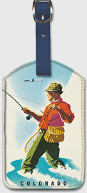 United Airlines - Colorado Fisherman - Leatherette Luggage Tags