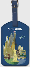 Amérique du Nord (North America) - Aviation - New York City and Paris landmarks - Leatherette Luggage Tags