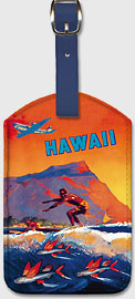 Fly To Hawaii by Clipper, Pan American World Airways - Hawaiian Leatherette Luggage Tags