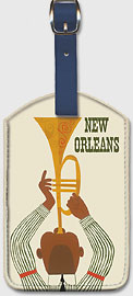 New Orleans - Jazz Trumpet Player - United Air Lines - Leatherette Luggage Tags