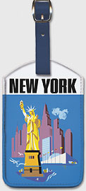 New York - Allegheny Airlines - Leatherette Luggage Tags
