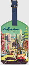 San Francisco California - City View - Chinatown - Leatherette Luggage Tags