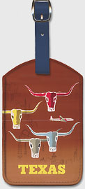 Texas - Longhorns - Leatherette Luggage Tags