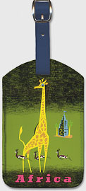 Africa - African Giraffe and Gazelles - Fly by BOAC (British Overseas Airways Corporation) - Leatherette Luggage Tags