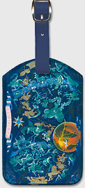 Zodiac - Constellation Map Planisphere - Leatherette Luggage Tags