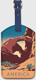 America - Arches National Park - United States Travel Bureau Poster - Leatherette Luggage Tags
