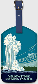 Yellowstone National Park - Old Faithful Geyser - Ranger Naturalist Service Poster - Leatherette Luggage Tags