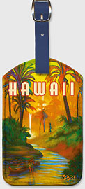 Hawaii - Hawaiian Leatherette Luggage Tags