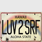 Luv 2 Srf License Plate - Hawaii Magnet