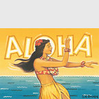 Aloha (Hula Girl) - Hawaii Magnet