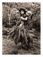 Hawaiian Hula Dancer Ipu (Gourd Drum) IV - Fine Art Black & White Carbon Prints