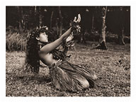 Hawaiian Hula - Dance To Aina (The Land) - Fine Art Black & White Carbon Prints