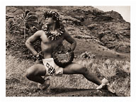 Hawaiian Male (Kane) Hula Dancer - Fine Art Black & White Carbon Prints