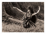 Dance To Pele - Hawaiian Hula Dancer - Fine Art Black & White Carbon Prints
