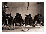 The Mealing Trough - Young Hopi Indian Women Grinding Grain - Fine Art Black & White Carbon Prints